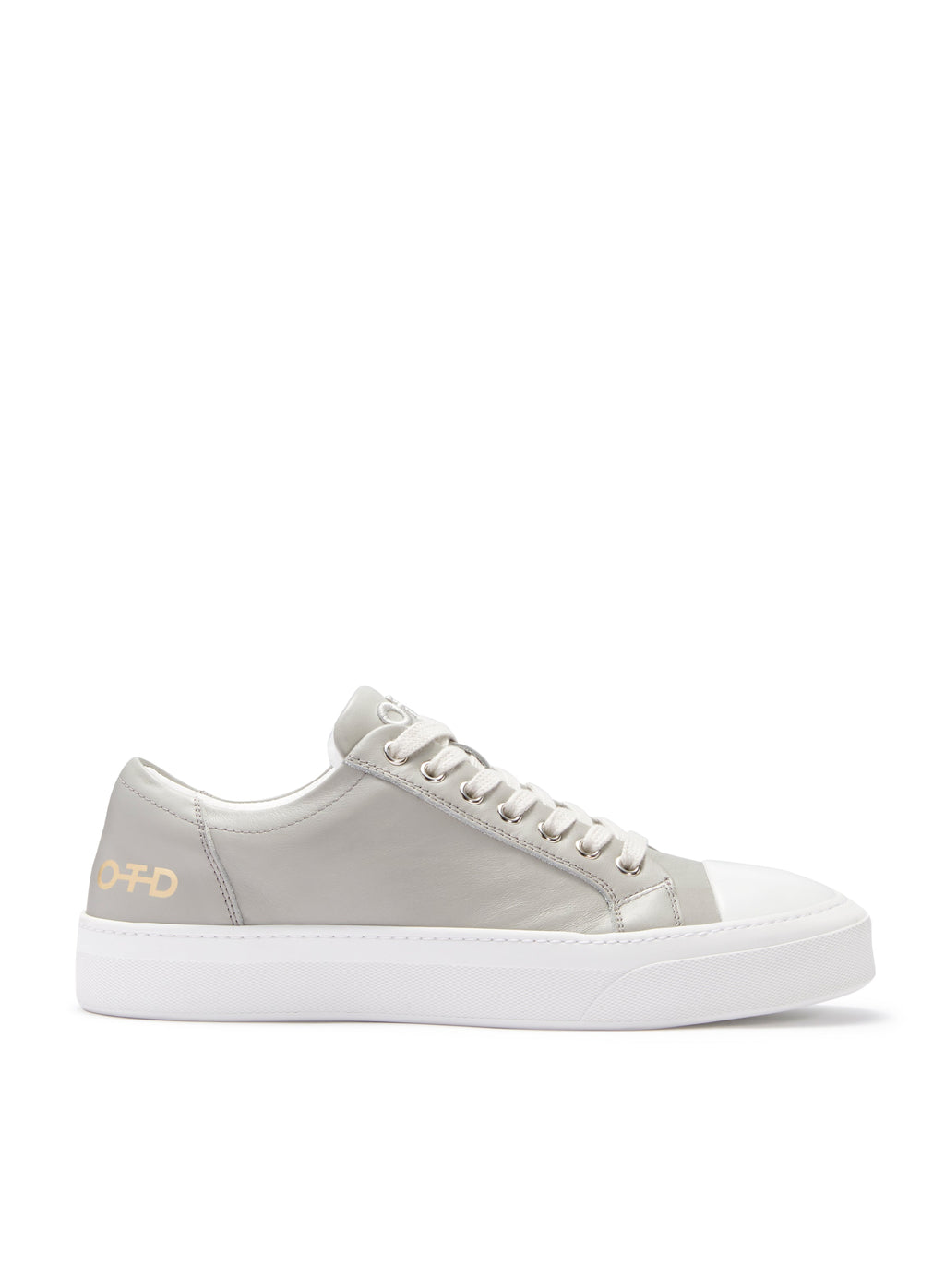 Leather Low-Top Sneaker (Light Grey)