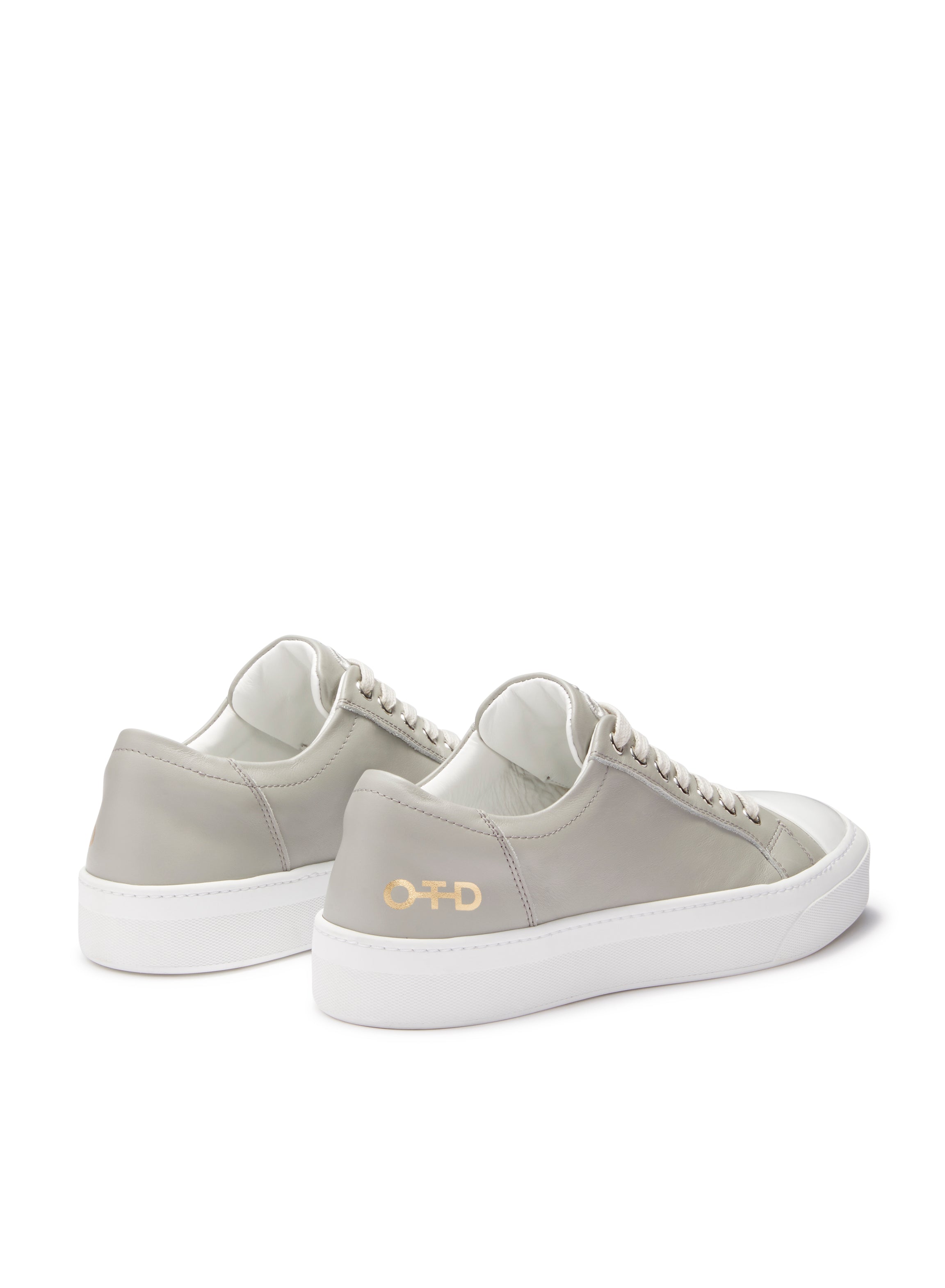 Leather Low-Top Sneaker (Light Grey)